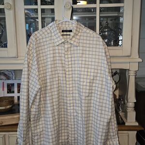 Nautica Men's Blue and White Checkered Shirt